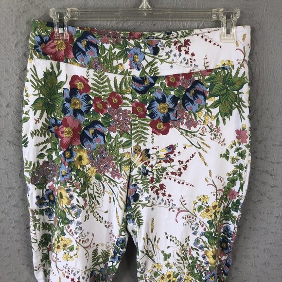 Joseph Ribkoff Pants Womens 16 Multicolor Floral Print Cropped Stretch Canada - Picture 14 of 15